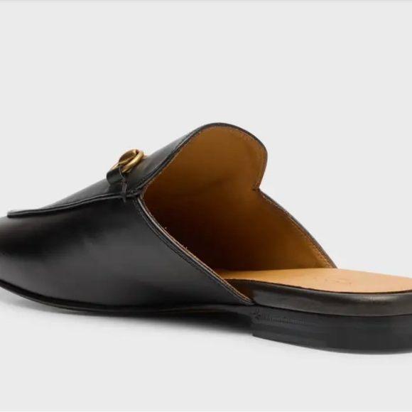 GUCCI PRINCETOWN BLACK LEATHER MULE SLIDES - SIZE 39.5 - Picture 12 of 12